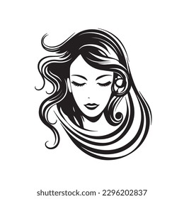 Ilustración del vector de la belleza. Diseño de logotipo vectorial para salón de belleza o peluquería o diseño cosmético