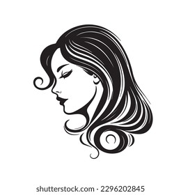 Beauty face vector illustration. Vector logo design for beauty salon or hair salon or cosmetic design