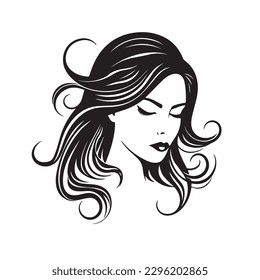 Beauty face vector illustration. Vector logo design for beauty salon or hair salon or cosmetic design