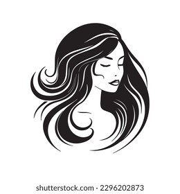 Beauty face vector illustration. Vector logo design for beauty salon or hair salon or cosmetic design