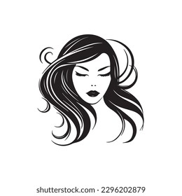 Beauty face vector illustration. Vector logo design for beauty salon or hair salon or cosmetic design