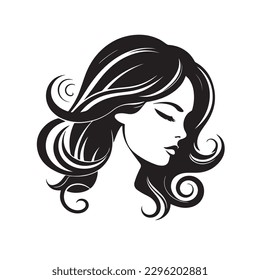 Beauty face vector illustration. Vector logo design for beauty salon or hair salon or cosmetic design