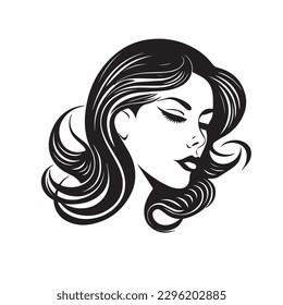 Beauty face vector illustration. Vector logo design for beauty salon or hair salon or cosmetic design