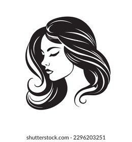 Ilustración del vector de la belleza. Diseño de logotipo vectorial para salón de belleza o peluquería o diseño cosmético