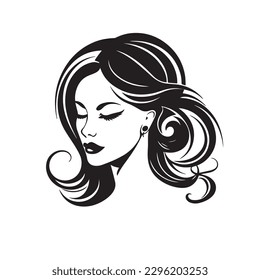 Ilustración del vector de la belleza. Diseño de logotipo vectorial para salón de belleza o peluquería o diseño cosmético