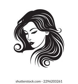 Beauty face vector illustration. Vector logo design for beauty salon or hair salon or cosmetic design
