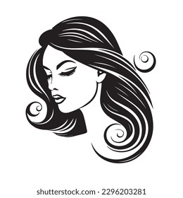 Beauty face vector illustration. Vector logo design for beauty salon or hair salon or cosmetic design