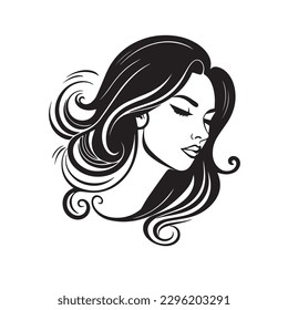 Beauty face vector illustration. Vector logo design for beauty salon or hair salon or cosmetic design