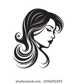 Beauty face vector illustration. Vector logo design for beauty salon or hair salon or cosmetic design