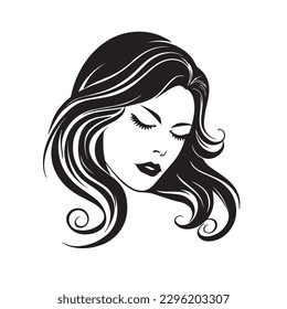Ilustración del vector de la belleza. Diseño de logotipo vectorial para salón de belleza o peluquería o diseño cosmético