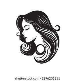 Beauty face vector illustration. Vector logo design for beauty salon or hair salon or cosmetic design