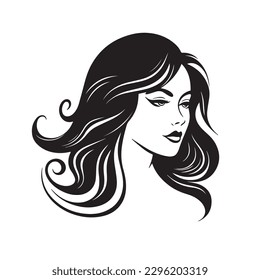 Beauty face vector illustration. Vector logo design for beauty salon or hair salon or cosmetic design