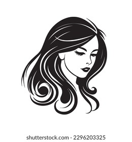 Beauty face vector illustration. Vector logo design for beauty salon or hair salon or cosmetic design