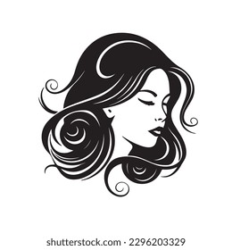 Beauty face vector illustration. Vector logo design for beauty salon or hair salon or cosmetic design