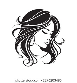 Beauty face vector illustration. Vector logo design for beauty salon or hair salon or cosmetic design