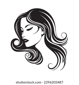 Beauty face vector illustration. Vector logo design for beauty salon or hair salon or cosmetic design