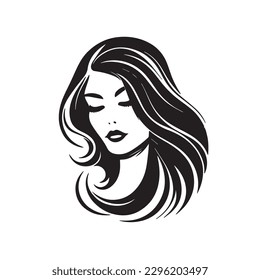 Beauty face vector illustration. Vector logo design for beauty salon or hair salon or cosmetic design