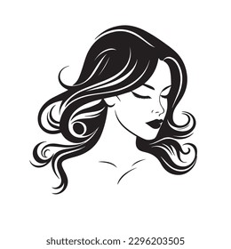 Beauty face vector illustration. Vector logo design for beauty salon or hair salon or cosmetic design