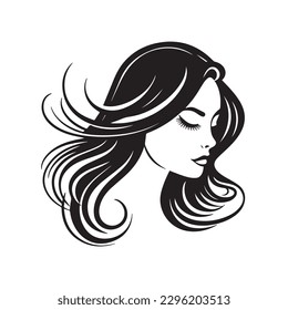 Beauty face vector illustration. Vector logo design for beauty salon or hair salon or cosmetic design