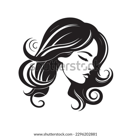 Beauty face vector illustration. Vector logo design for beauty salon or hair salon or cosmetic design