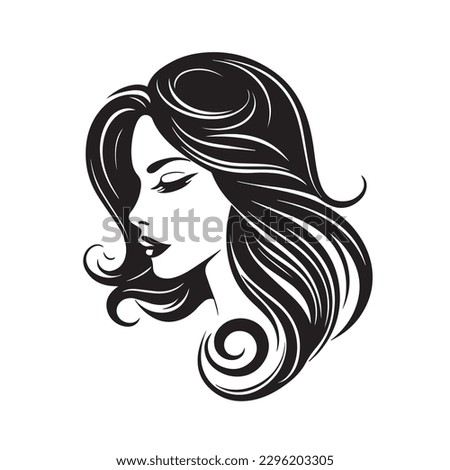 Beauty face vector illustration. Vector logo design for beauty salon or hair salon or cosmetic design