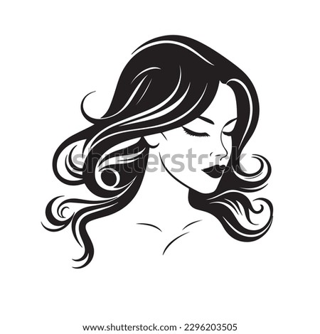 Beauty face vector illustration. Vector logo design for beauty salon or hair salon or cosmetic design