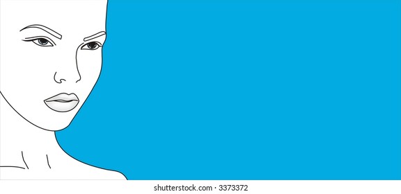beauty face in vectorial background