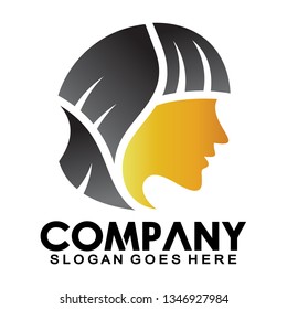 beauty face woman logo, illustration of women short hair style icon, logo women face on white background