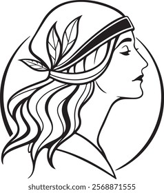 Beauty face woman, logo, Vector illustration