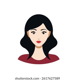 Beauty face woman vector icon on white background