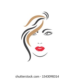 beauty face woman vector illustration template design