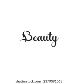 beauty face women text logo icon silhouette abstract