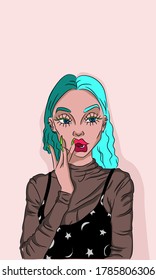 Cara de belleza de una joven modelo 