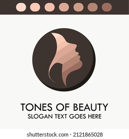 Beauty Facial Routine, Skin Tones and Color Face Treatment, Dermatology Clinic, Salon Company Logo Design