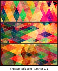 Beauty & Fashion concept abstract geometric banner set