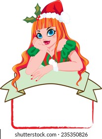 beauty fashion girl christmas card