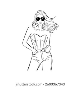 Beauty fashion girl design  illustration