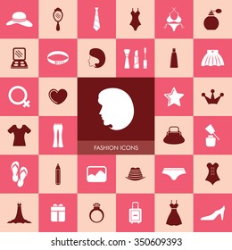 Beauty and Fashion Icon Set.