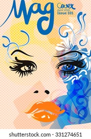 Beauty And Fashion Magazine Cover, Vector Illustration
