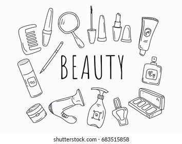 Beauty fashion outline illustration