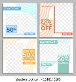 Beauty and Fashion Social Media Banner. Square Vector Banner.