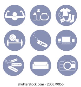 Beauty fashion sport summer icon set, for design presentation in vector
