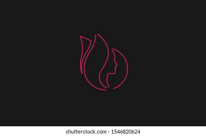 Beauty Female Face Line Art Logo Design.Cosmetic salon logo design. Creative Woman Face Vector. Hair Salon Logo