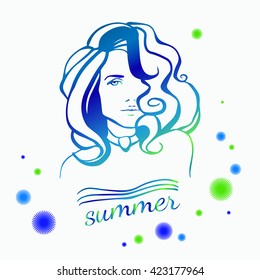 Beauty Female Face Logo Design. Creative Woman Face Vector. Hair Salon Logo.  Abstract business concept for beauty salon, barber shops, massage, cosmetic and spa. Vector logo design template