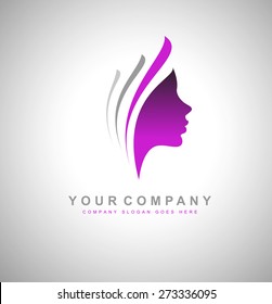 Beauty Female Face Logo Design.Cosmetic Salon Logo Design. Creative Woman Face Vector. Hair Salon Logo.