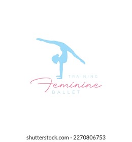 beauty female training dance ballet modern logo design icon vector illustration