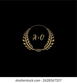 Beauty and feminine vector initial logo handwriting logo of initial floral and botanical with creative template for any company or business