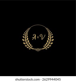 Beauty and feminine vector initial logo handwriting logo of initial floral and botanical with creative template for any company or business