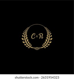 Beauty and feminine vector initial logo handwriting logo of initial floral and botanical with creative template for any company or business