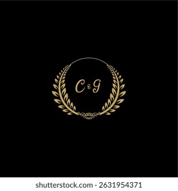 Beauty and feminine vector initial logo handwriting logo of initial floral and botanical with creative template for any company or business
